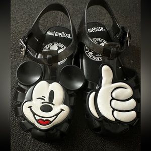 Mini Melissa Black Mickey Mouse unisex sandals size 10